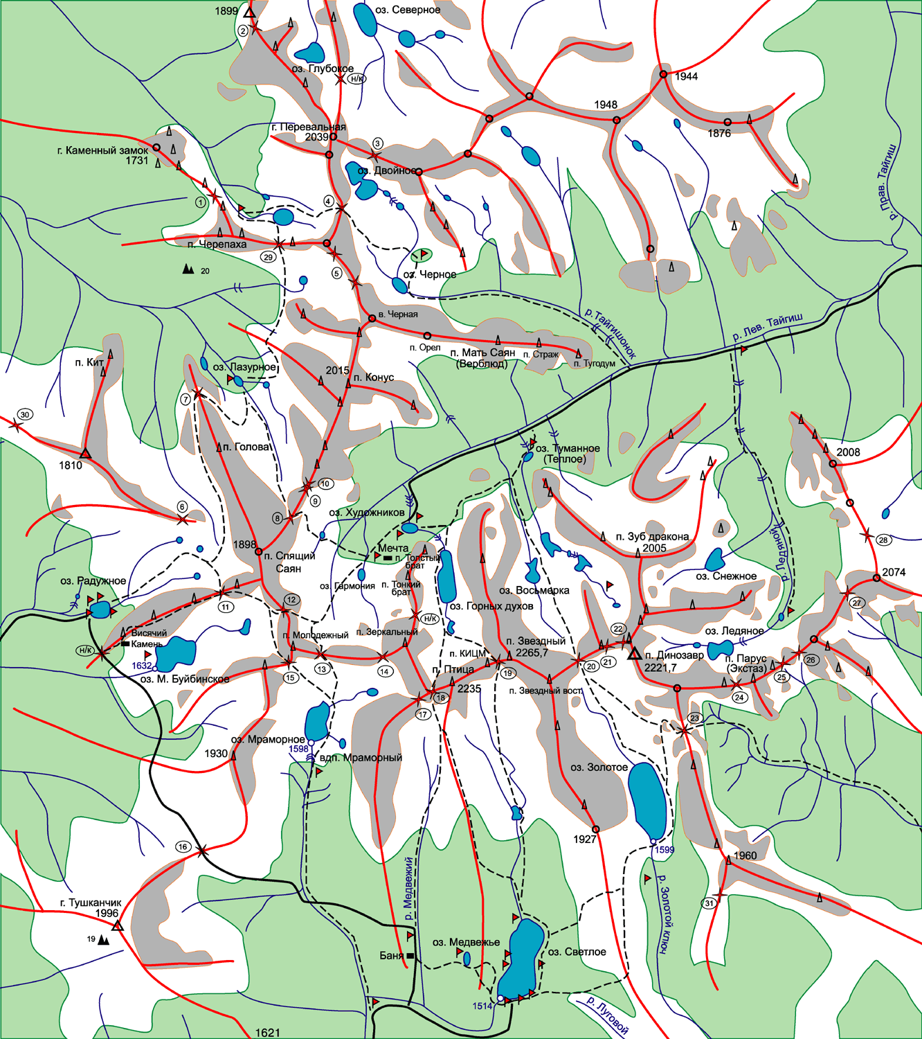 озера хакасии карта